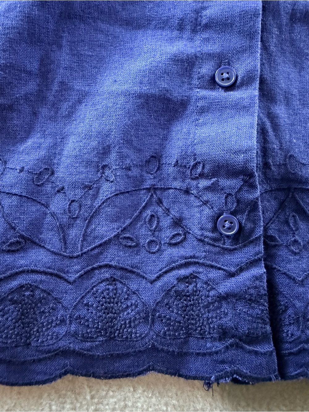 Roller Rabbit - Blue Scalloped Embroidered Set - Picture 3 of 12